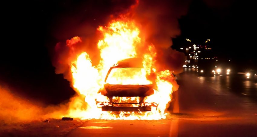 An explosion in Nicosia destroyed one car and damaged another