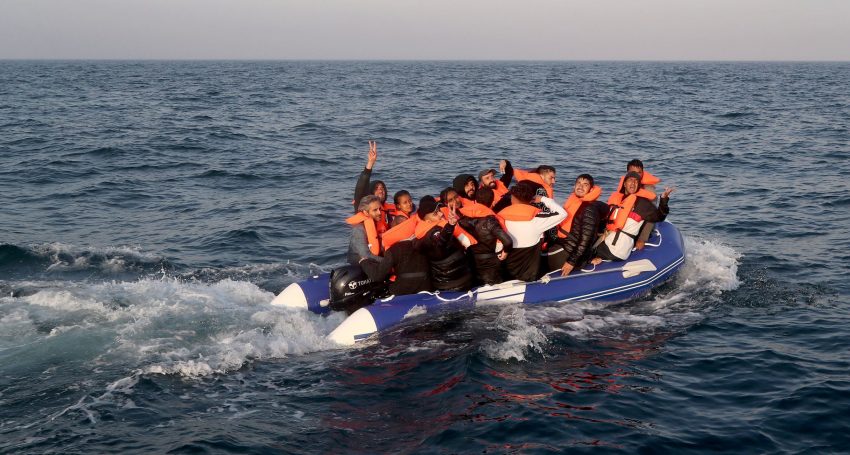 A group of people thought to be migrants crossing the Channel in a small boat headed in the direction of Dover, Kent. PA Photo. Picture date: Monday August 10, 2020. See PA story POLITICS Migrants. Photo credit should read: Gareth Fuller/PA Wire